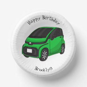 Cuencos De Papel Coche verde micro tamaño lindo