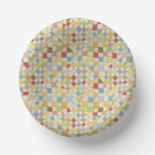 Cuencos De Papel COLCHA MOSAICO Tazones de papel de 7"
