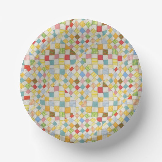 Cuencos De Papel COLCHA MOSAICO Tazones de papel de 7" (Anverso)