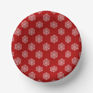 Cuencos De Papel Colección Simply Christmas Rojo y Copo de Nieve Bl