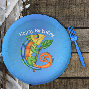 Cuencos De Papel Colores brillantes Cute Personalizado Lizard Leaf