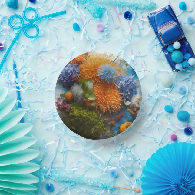 Cuencos De Papel #ColorfulFlowerPaperPlate (Fiesta)