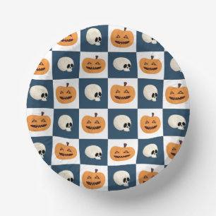 Cuencos De Papel Comprobaciones de calaveras y calabazas