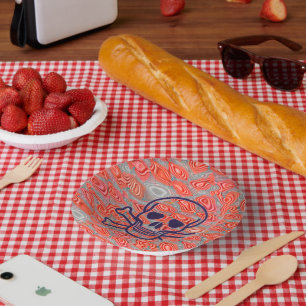 Cuencos de papel con cráneo de lava