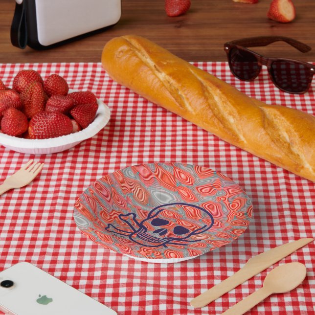 Cuencos de papel con cráneo de lava (Picnic)