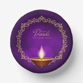 Cuencos De Papel Concordancia feliz Diwali púrpura