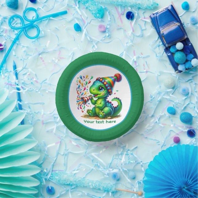 Cuencos De Papel Cool boys dinosaur party add text  (Fiesta)