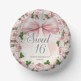 Cuencos De Papel Coquette Bow Floral Vintage Sweet 16