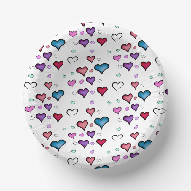 Cuencos De Papel corazón el día de San Valentín (Anverso)