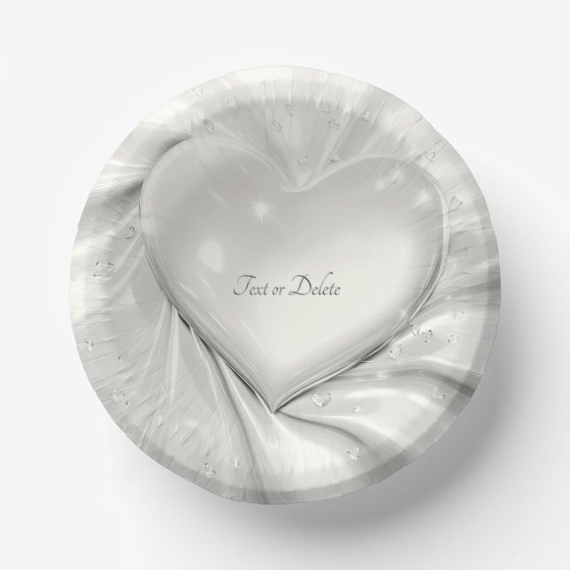 Cuencos De Papel Corazón elegante de crema blanca (Anverso)