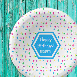 Cuencos De Papel Corazones arcoiris por cuarto cumpleaños