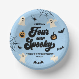 Cuencos De Papel Cuatro Fiestas de cumpleaños de Halloween azul esp