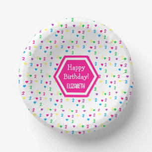 Cuencos De Papel Cumpleaños 2 de Rainbow Hearts