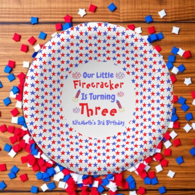 Cuencos De Papel Cumpleaños 3 de Little Firecracker (Subido por el creador)