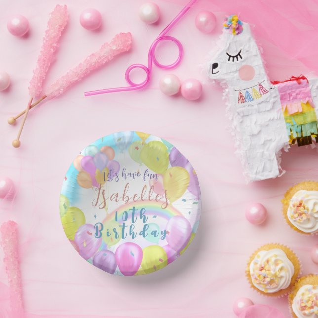 Cuencos De Papel Cumpleaños de Balloon Pastel (Fiesta)