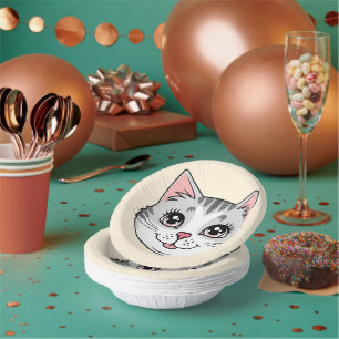 Cuencos De Papel Cumpleaños de dibujos animados de animales gatitos
