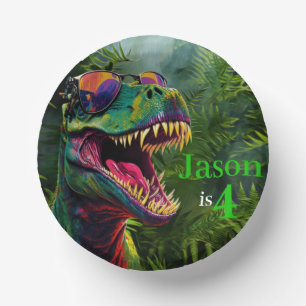 Cuencos De Papel Cumpleaños de Dino 4