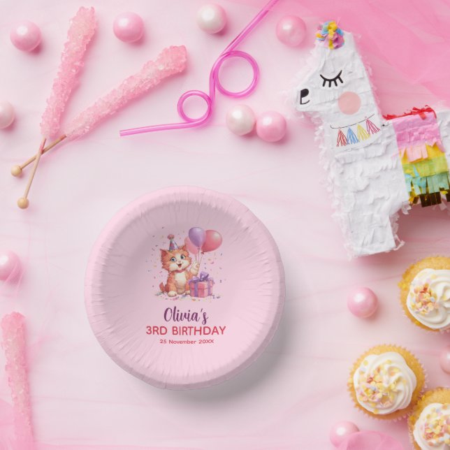 Cuencos De Papel Cumpleaños de la celebración del Gato Kitty (Fiesta)