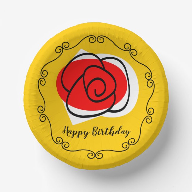 Cuencos De Papel Cumpleaños de la frontera Rosa española (Anverso)