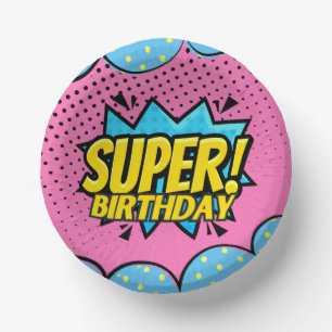 Cuencos De Papel cumpleaños de superhéroes de historietas