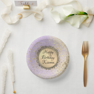 Cuencos De Papel Cumpleaños del Purpurinoso astuto Starry Lavender