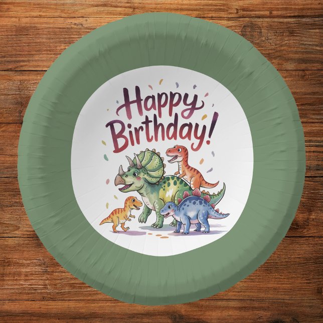 Cuencos De Papel Cumpleaños divertido de dinosaurio  (Subido por el creador)