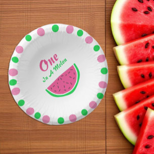Cuencos De Papel Cumpleaños Uno en un Melón