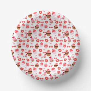 Cuencos De Papel Cupcakes dulces de San Valentín Postre de fiesta