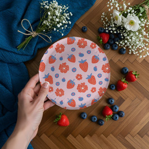 Cuencos De Papel Cute Berry Sweet Strawberry Blueberry Baby Shower