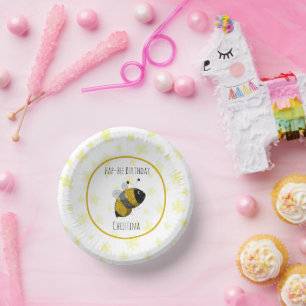 Cuencos De Papel Cute Bumblebee amarillo y negro   Cumpleaños de Ha