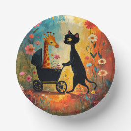 Cuencos De Papel Cute Cat Giraffe Paper Bowl