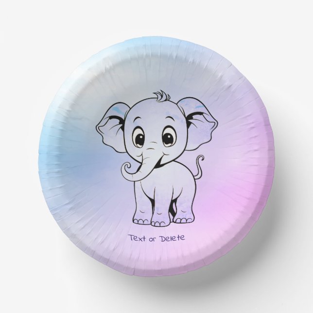 Cuencos De Papel Cute Elephant Paper Bowl (Anverso)