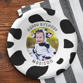 Cuencos De Papel Cute Holy Cow Print Farm Happy Birday Photo