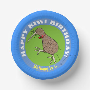 Cuencos De Papel Cute kiwi pájaro feliz cumpleaños personalizado pl