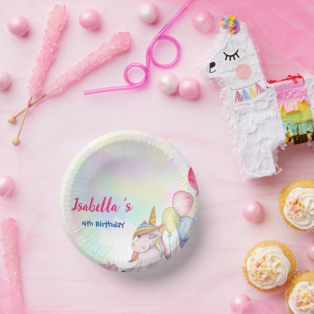 Cuencos De Papel Cute mágico arcoiris unicornio fiesta de cumpleaño (Fiesta)