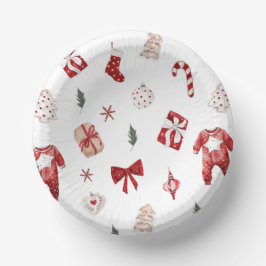Cuencos De Papel Cute Merry Little Red Winers Navidades Baby Shower