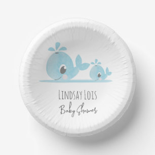 Cuencos De Papel Cute Mom Whale Baby Whale Baby Shower