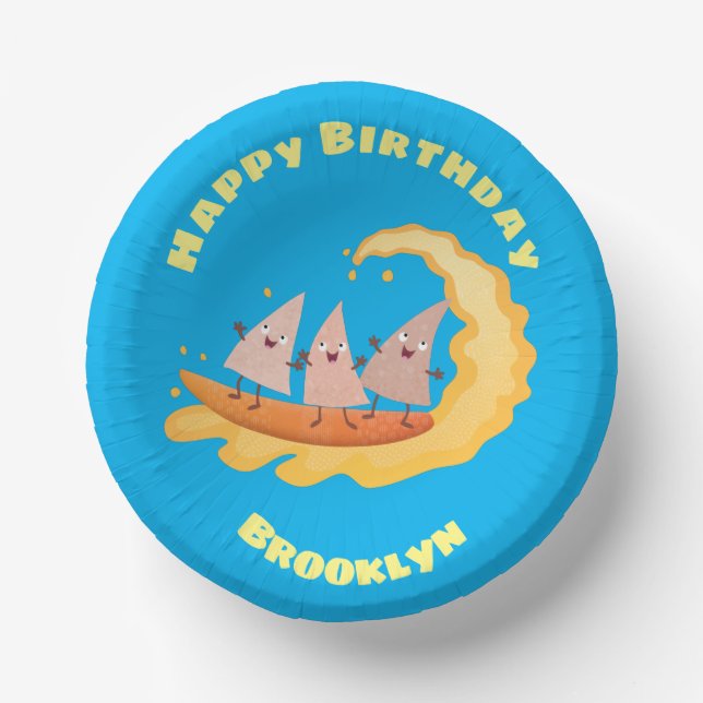 Cuencos De Papel Cute nachos chips de maíz surf (Anverso)