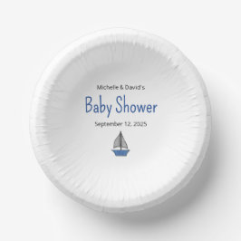 Cuencos De Papel Cute Nautical Sailboat Baby Boy Couples Shower