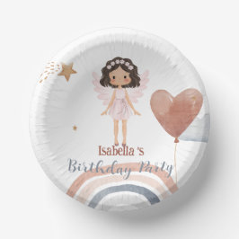 Cuencos De Papel Cute pequeño ángel afro chicas Balón Cumpleaños