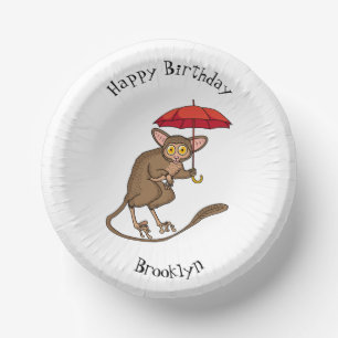 Cuencos De Papel Cute Tarsier con ilustracion personalizado paragua