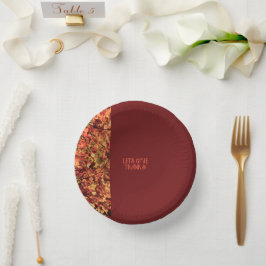 Cuencos De Papel Dark Burgundy deja feliz día de gracias