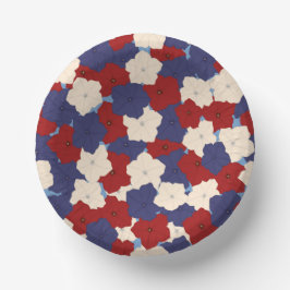 Cuencos de papel de petunias patrióticas