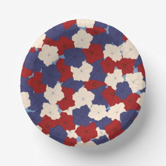 Cuencos de papel de petunias patrióticas