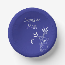 Cuencos De Papel Deep Blue Fun Animals Australianos Cumpleaños