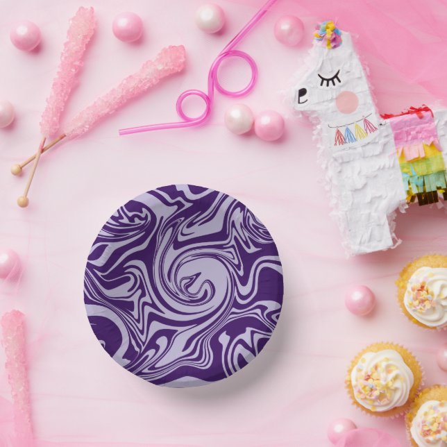 Cuencos De Papel Derrame - Púrpura (Fiesta)