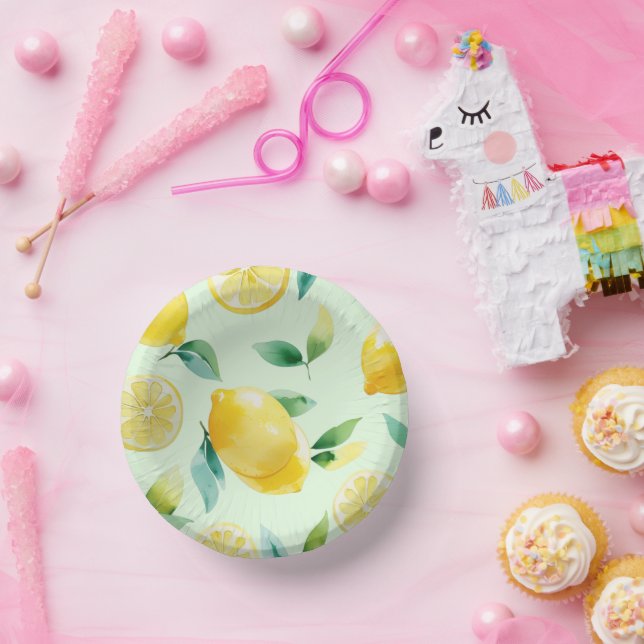 Cuencos De Papel Despedida de soltera con guión floral amarillo lim (Fiesta)