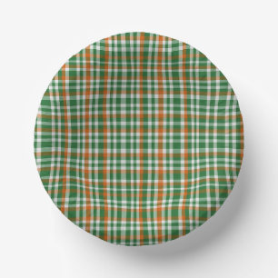 Cuencos De Papel día de San Patricio bandera de Irlanda gingham col