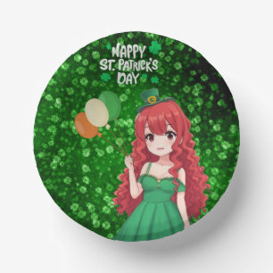 Cuencos De Papel Día de San Patricio lindo, clase de anime irlandés
