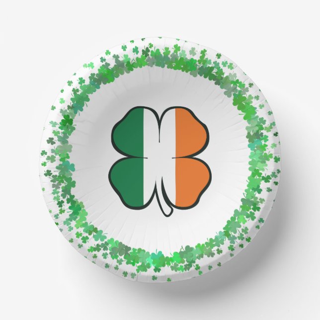 Cuencos De Papel Día de San Patricio trébol de Irlanda (Anverso)